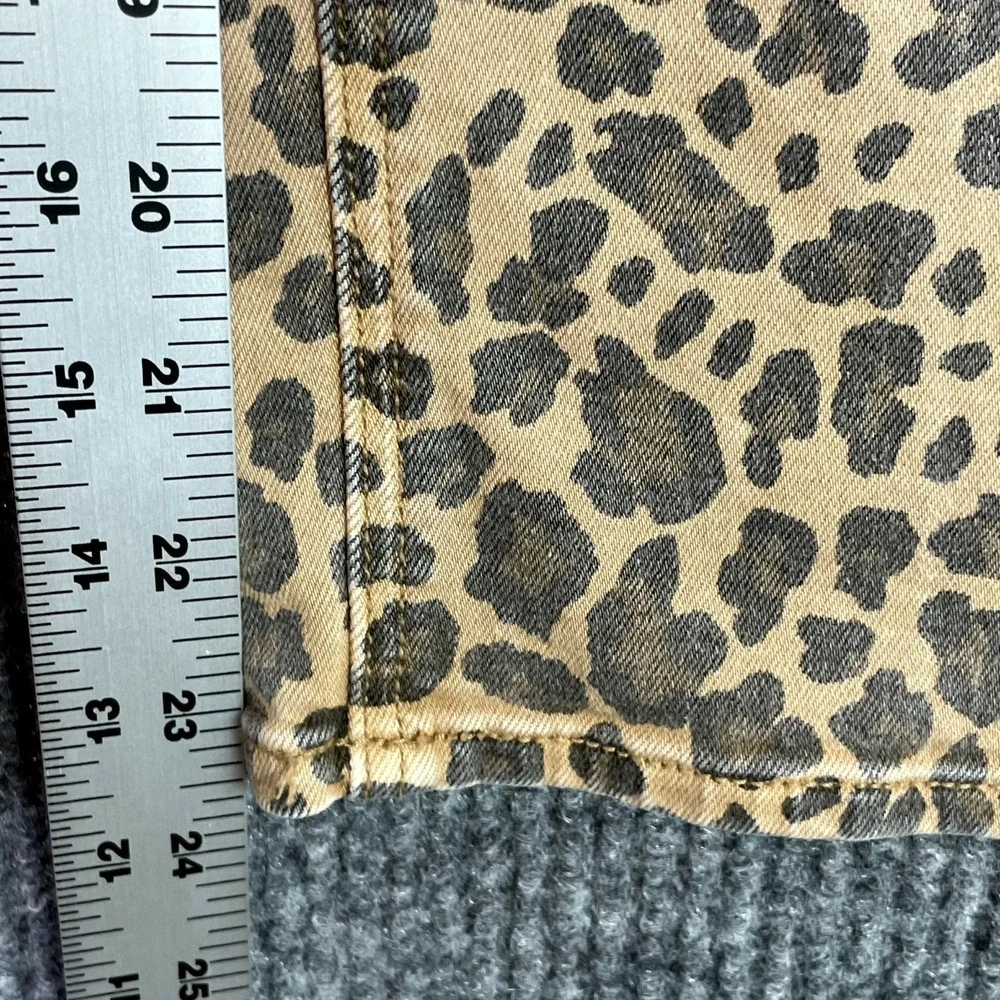 American Eagle Outfitter Jeans Womens 000 Brown Leopard Print Denim Minimalist
